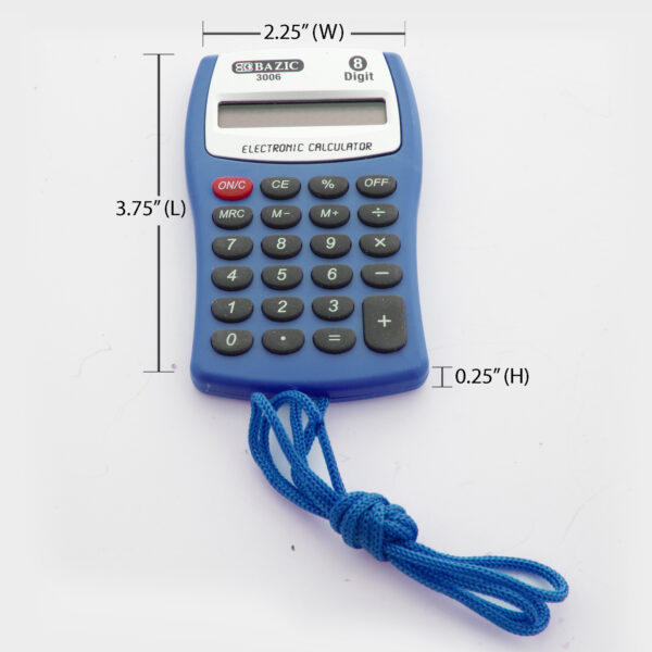 Calculadora 8Dig Bolsillo C/Cordon Bazic