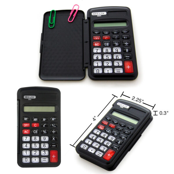 Calculadora 8Dig Bolsillo C/Cubierta Bazic