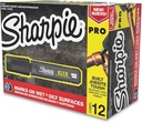 Marcador Permanente Sharpie Pro Negro Punta Cincel con 12