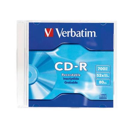Cd-R 52X 80 Minutos 700 mb Slim Case Verbatim