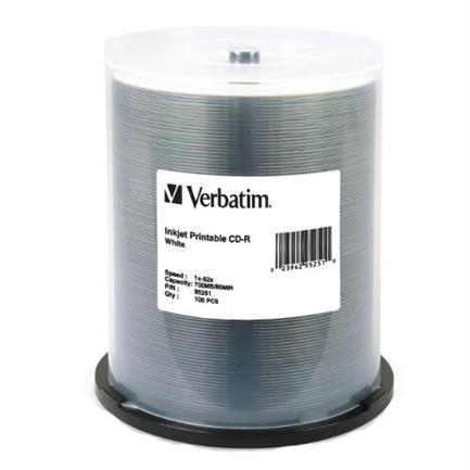 CD-R Torre 52X 700 mb 80 Minutos Verbatim 95252 con 100
