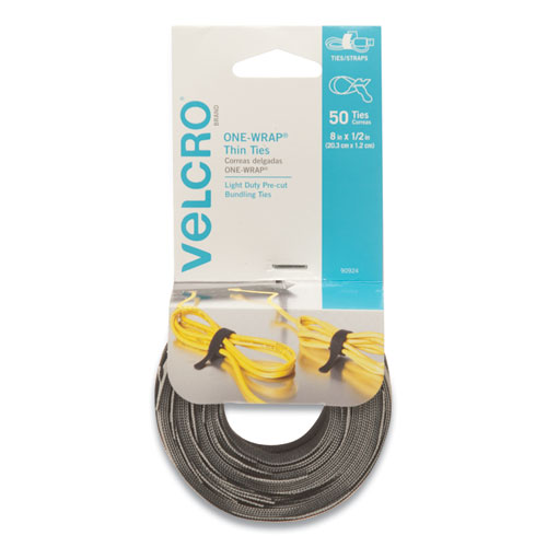 Sujetadores Redondos 1/2" x 8" (1.3 cm x 20 cm) con 50 Velcros