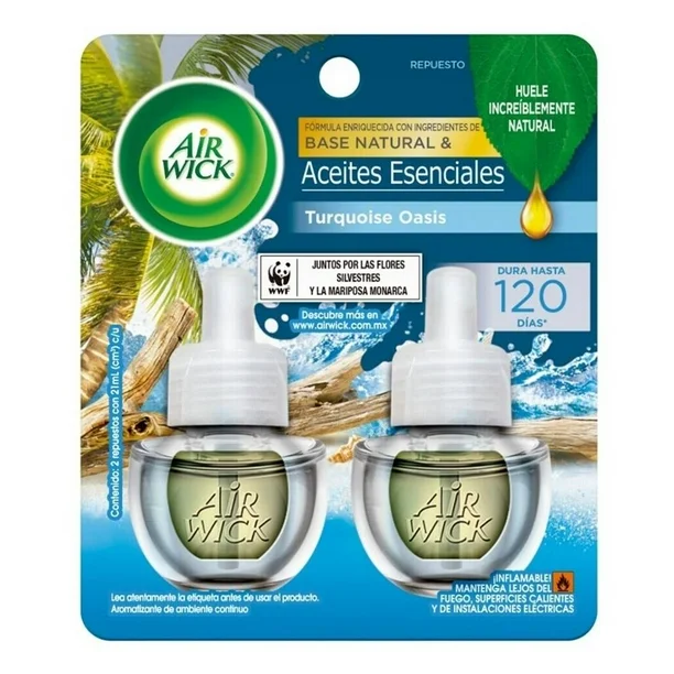 Aromatizante Air Wick de Pared 2 Repuestos Oasis Turquesa 