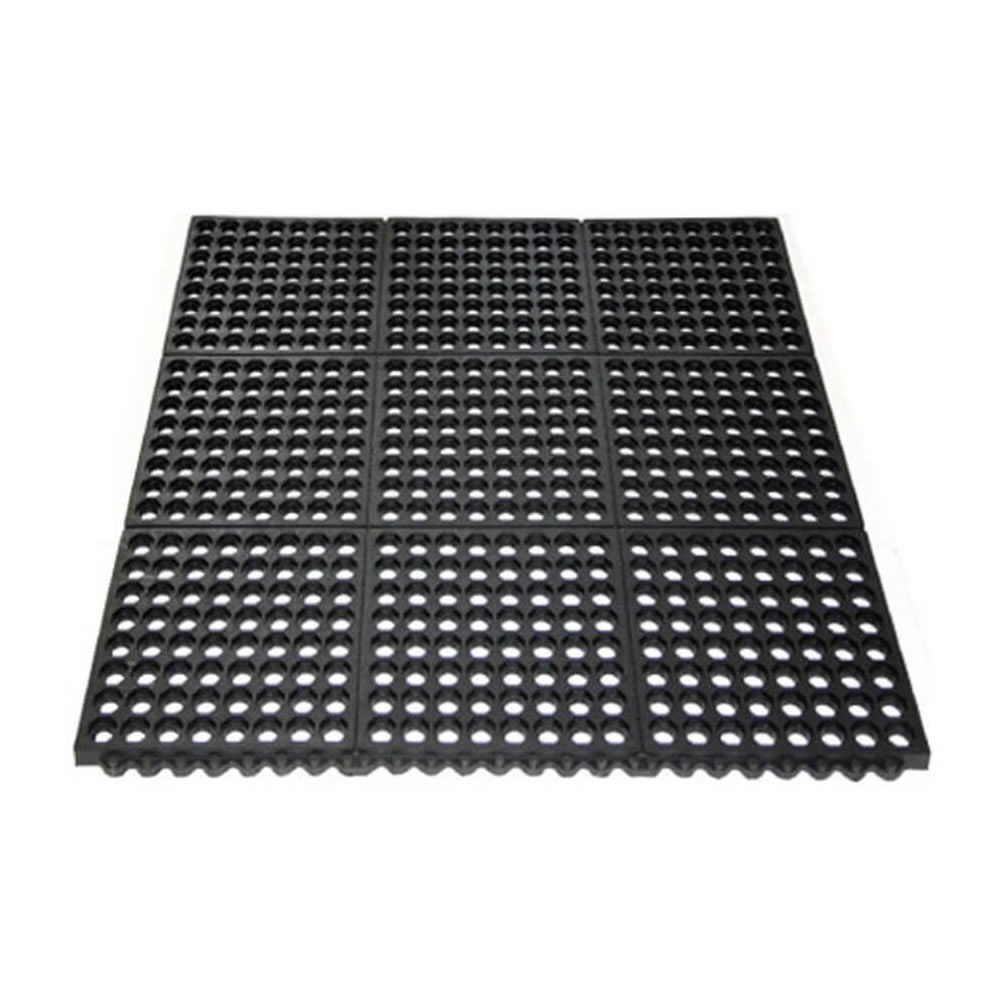 Tapete Antifatiga de Hule 3 ft  x 3 ft Negro