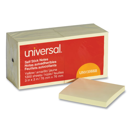 Nota Adhesiva 3 x 3 Amarillo con 100 Hojas Universal