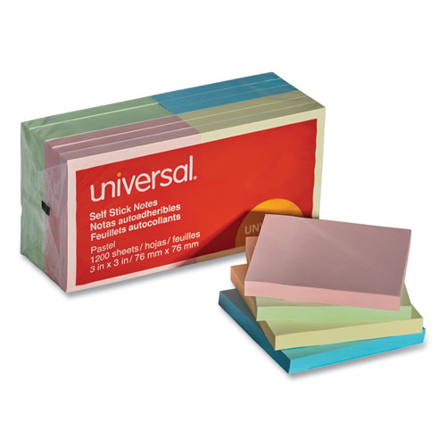Nota Adhesiva 3 x 3 Pastel 12 Blocks con 100 Hojas Universal