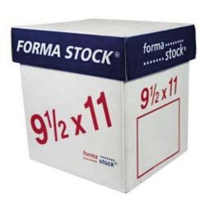 Papel Stock 2 Tantos 9 1/2'' x 11'' Pleca 5 1/2'' Blanco con 1500 Forma Stock