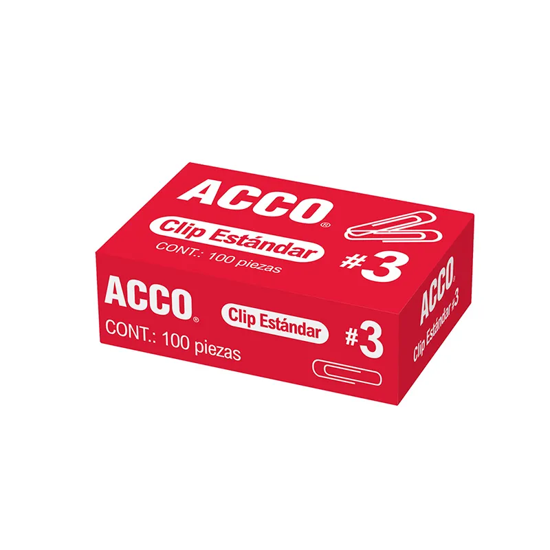 Clip Estandar #3 de Metal con 100 Acco