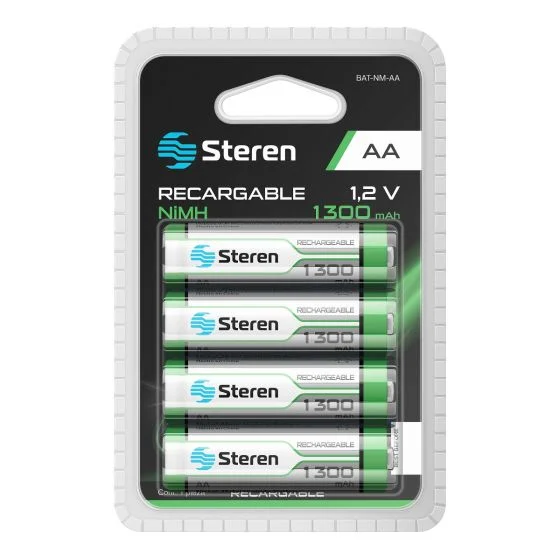Bateria AA Recargable Steren con 4 1.2 V 1300 Mah 