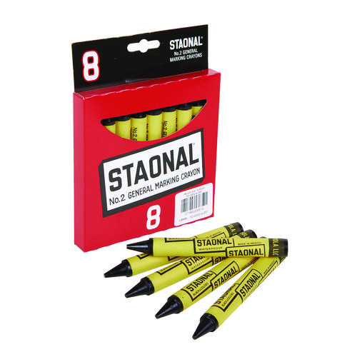 Marcador de Crayon Industrial Staonal Jumbo Negro con 8
