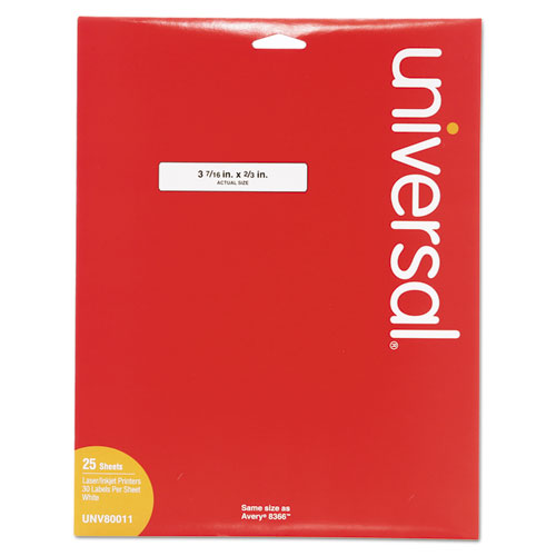 Etiqueta 2/3" x 3 7/16" Blanca con 750 Universal