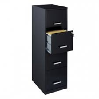 Archivero Vertical de Metal Hirsh C/4 Cajones Tamaño Carta Color Negro