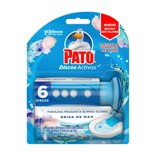 Pastilla Discos Activos en Gel 36 mL con 6 y Aplicador Pato Purific