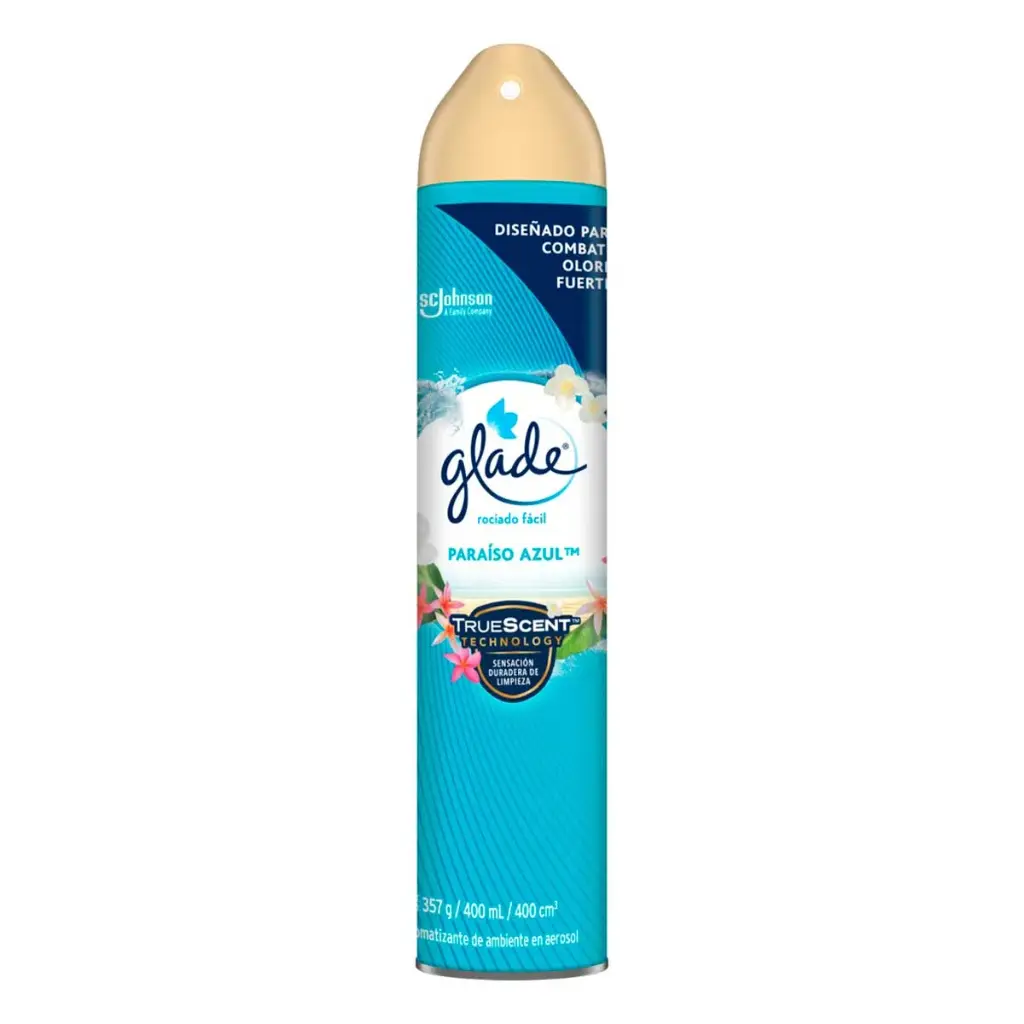 Aromatizante Glade en Aerosol Paraiso Azul 400 mL