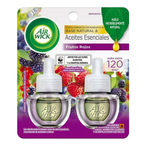 Aromatizante Air Wick de Pared 2 Repuestos Frutos Rojos 