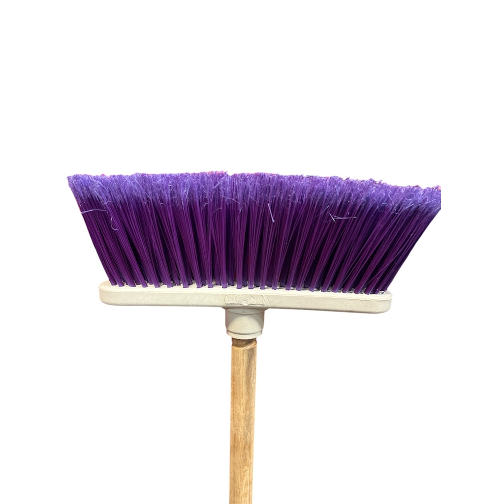 Escoba de Plastico Tipo Cepillo Mango Madera Mariel