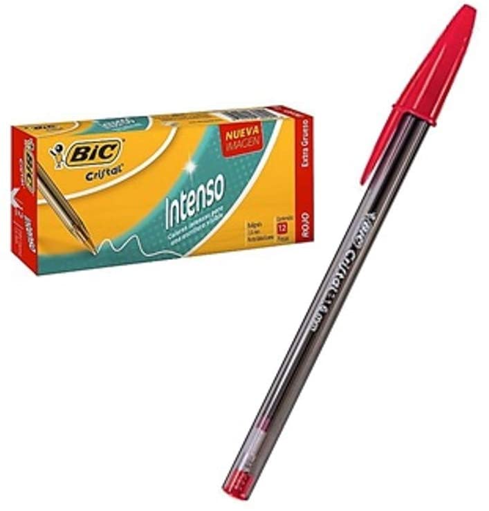 Pluma Bic Cristal Intenso Bold Punta Extra Grande 1.6 mm  Rojo