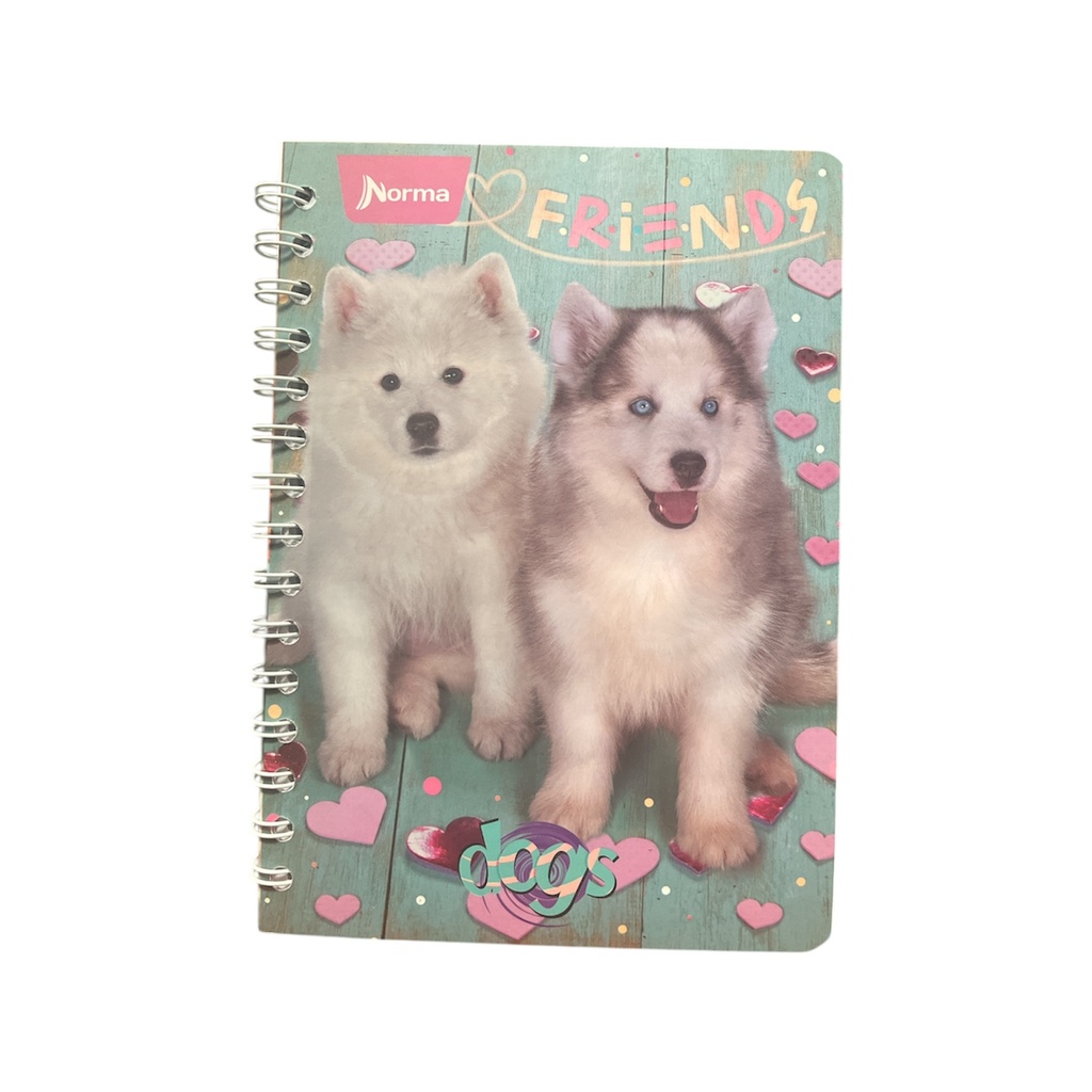 Cuaderno Espiral Frances Raya Dogs/Cats Femenil con 100 Hojas