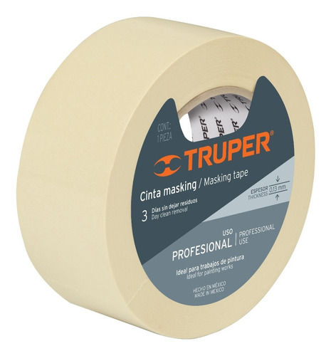 Cinta Adhesiva Masking 1/2" x 50 m Truper