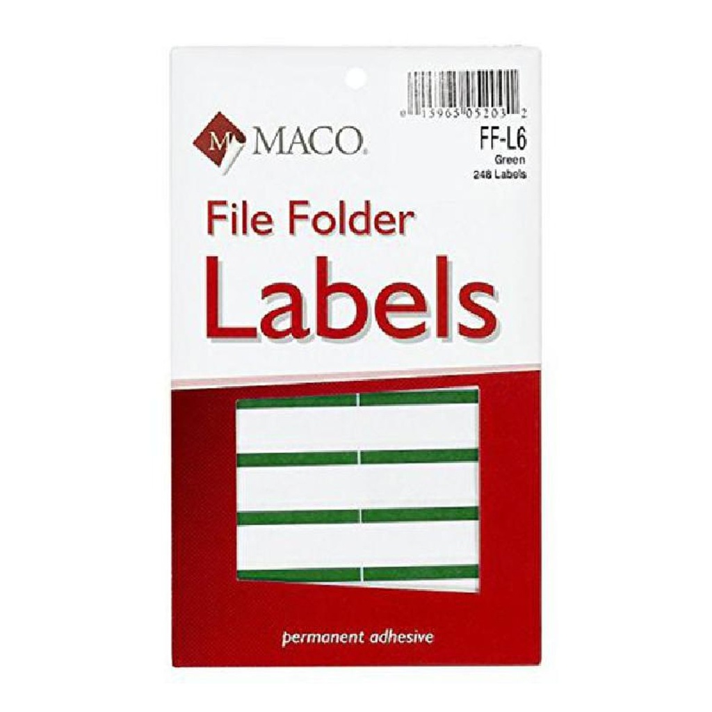 Etiqueta Para Folder Verde MFF-L6 C/248 Maco