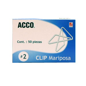 Clip Mariposa No.2 Chico con 50 Acco