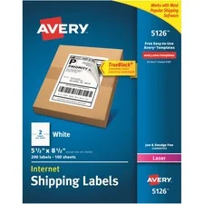 Etiqueta 8.5'' x 5.5'' Laser Blanco Avery con 200