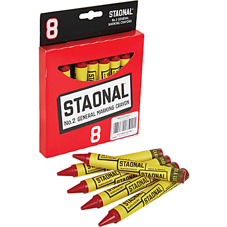 Marcador de Crayon Industrial Staonal Jumbo Rojo con 8 