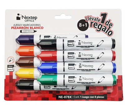 Marcador para Pizarron Nextep Kit 8 Colores