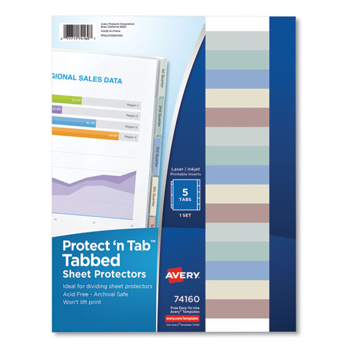 Protector de Hojas con Separador 5 Cejas  Avery