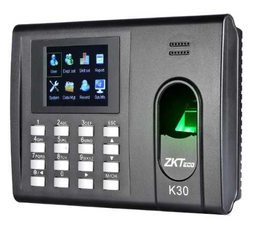 Reloj Checador Digital Biometrico Huella K30 ZKTECO                        