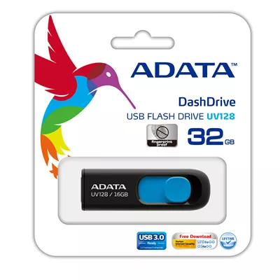 Memoria USB 3.2 de 32 GB Adata UV320 Negro-Azul
