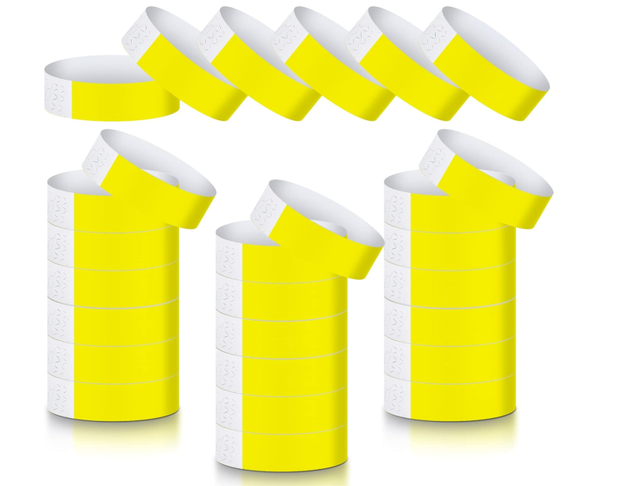 Pulsera de Papel con Adhesivo C/300 amarillo