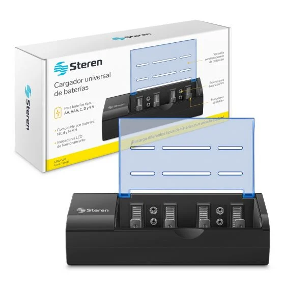 Cargador para Bateria AA/AAA/9V/C/D Steren