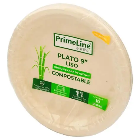 Plato Redondo 9'' Caña Liso con 10 Primeline Earth 