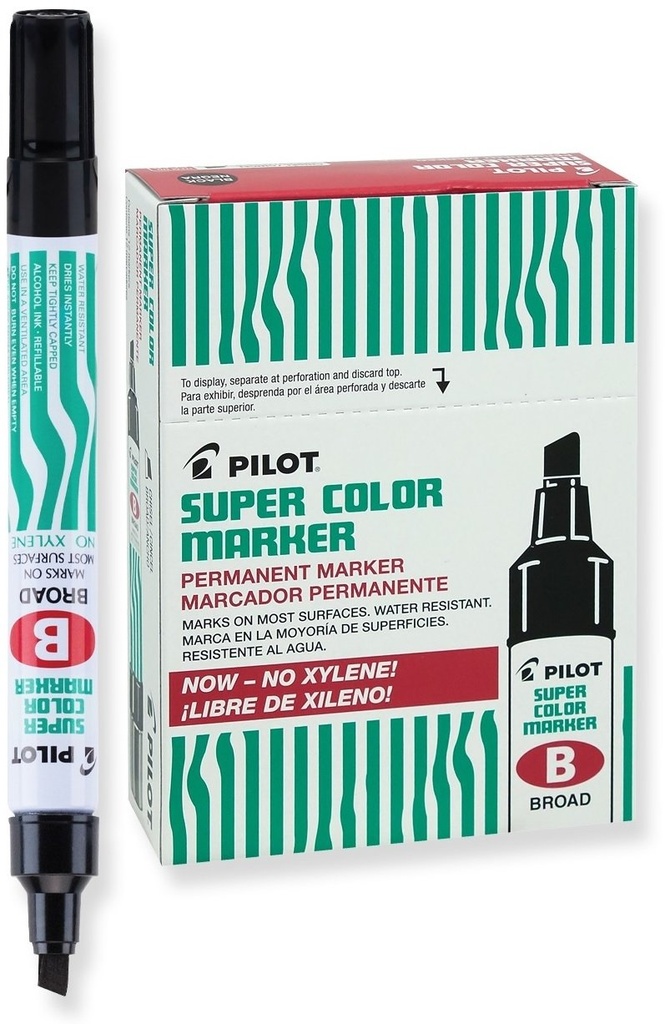 Marcador Permanente Pilot Scab Negro con 12