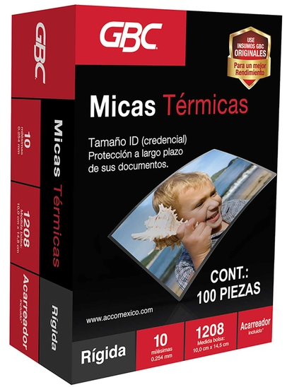 MICA TERMICA 10 MIL. GBC 1208-LF M130172 HEATSEAL 10 X 14.5 CMS. 
