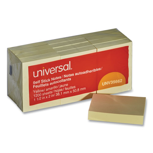 [10752] Nota Adhesiva 1.5 x 2 Amarillo 12 Blocks con 100 Hojas Universal