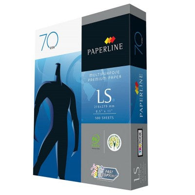 [80031] Papel Bond Tamaño Carta Blanco Paperline Azul 8.5'' x 11" 95% Blancura 70 g/m² con 500 Hojas 