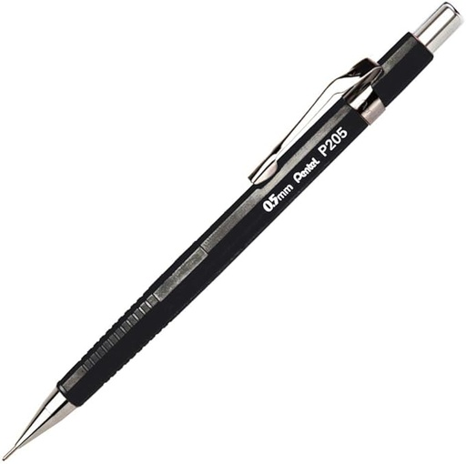 [11241] Lapicero 0.5 mm Pentel P205-A Negro/Cromo con 12