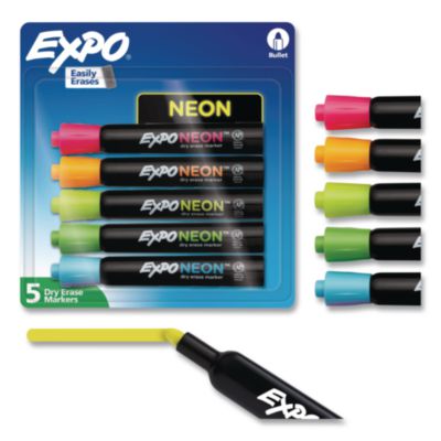[11260] Marcador para Pizarron-Ventana Expo Neon Kit Surtido Con 5