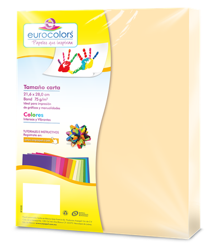[81129] Papel Bond Tamaño Carta Crema Eurocolors con 100 Hojas 