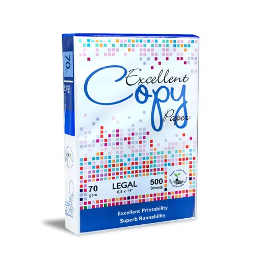 [81111] Papel Bond Tamaño Legal Blanco Excellent Copy 95% Blancura 20 lb 8.5'' X 14" con 500 Hojas 