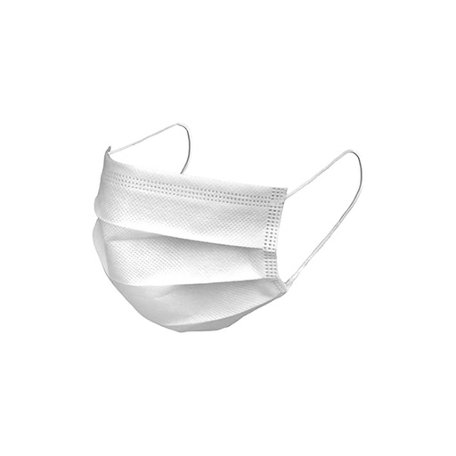 [72531] Cubreboca Polip 3 Capas Plisado Termosellado Blanco con 50