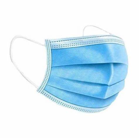 [72573] Cubreboca Polip 3 Capas Plisado Termosellado Azul con 50