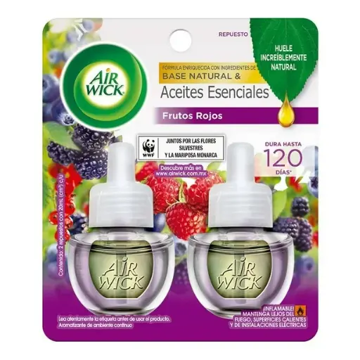 [41116] Aromatizante Air Wick de Pared 2 Repuestos Frutos Rojos 