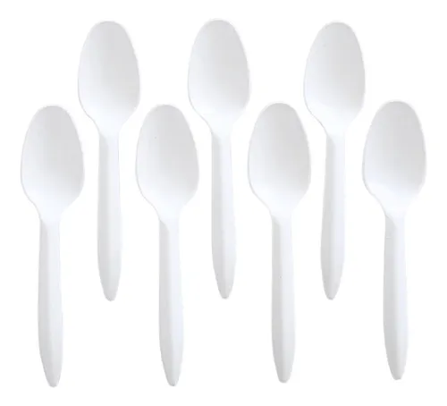 [50793] Cuchara de Plastico Mediana Cafetera Blanco con 100 Axxion