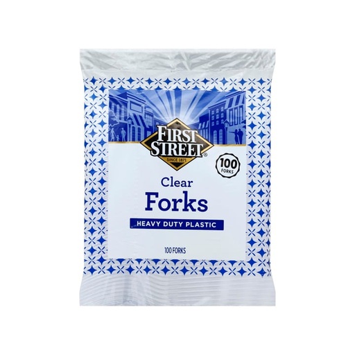 [50062] Tenedor de Plastico Blanco First Street C/100