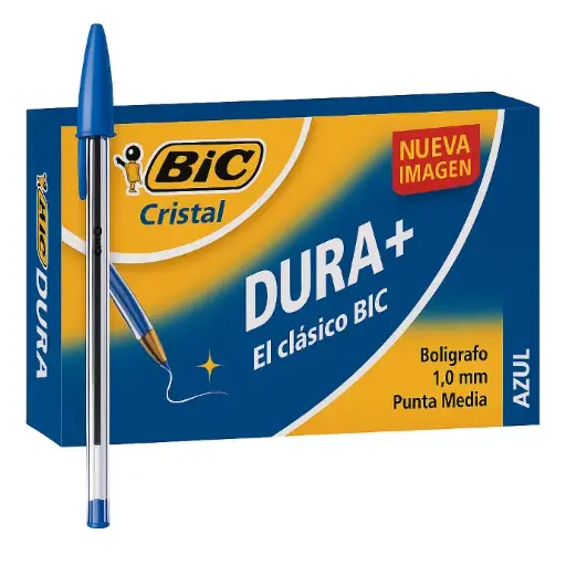 [11298] Pluma Bic Cristal Clasica Punta Mediana 1.0 mm Azul