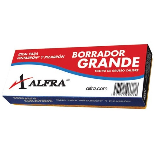 [10261] Borrador para Pizarron Alfra Blanco Grande 