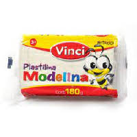 [12536] Plastilina en Barra Vinci 180g Blanca con 5
